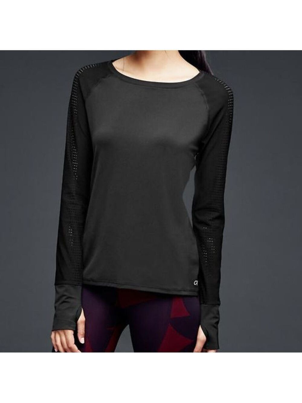 GAP Fit Black Mesh Back Shirt